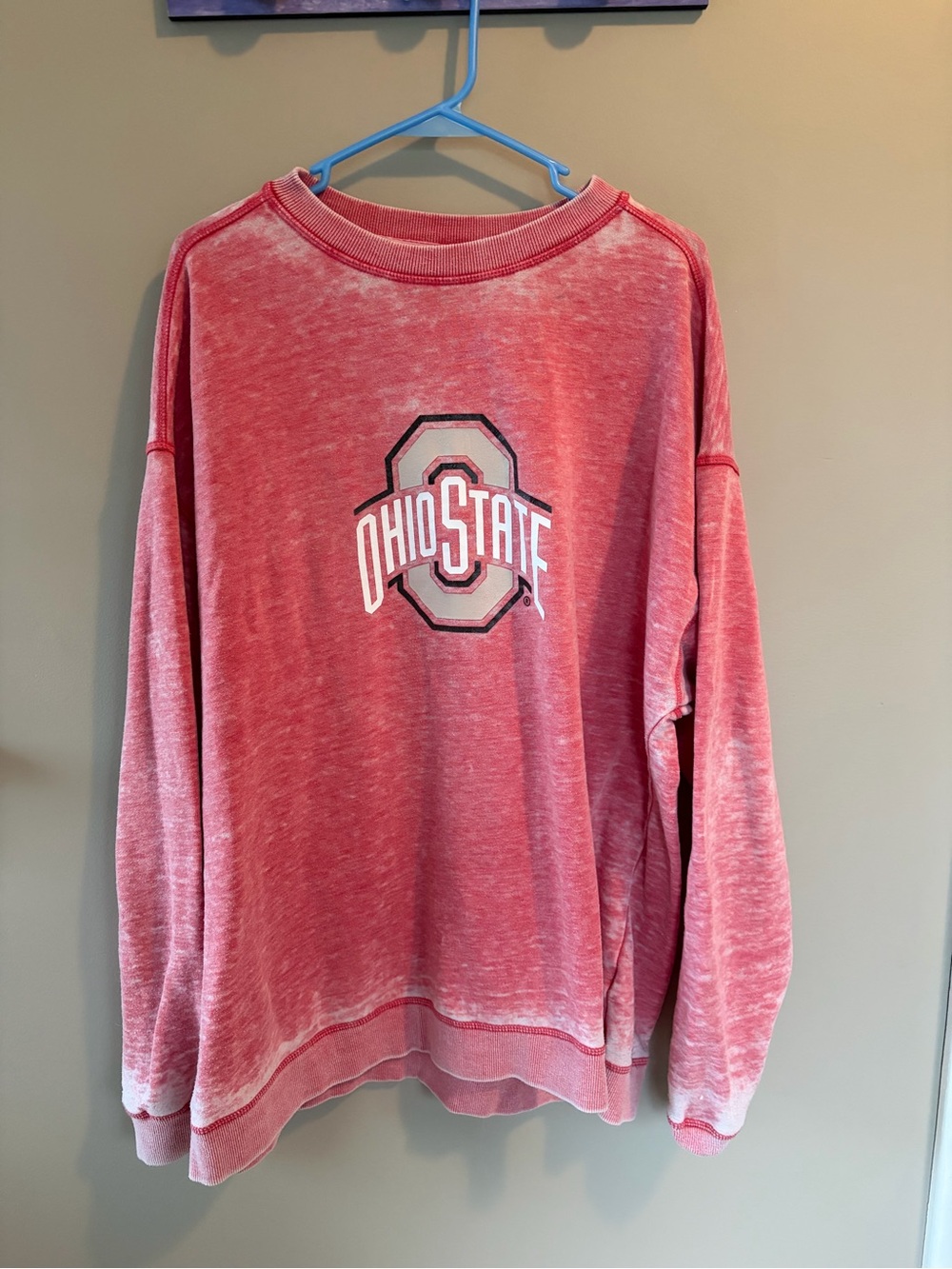 Ohio State Women's Washed Red Crewneck Sweatshirt